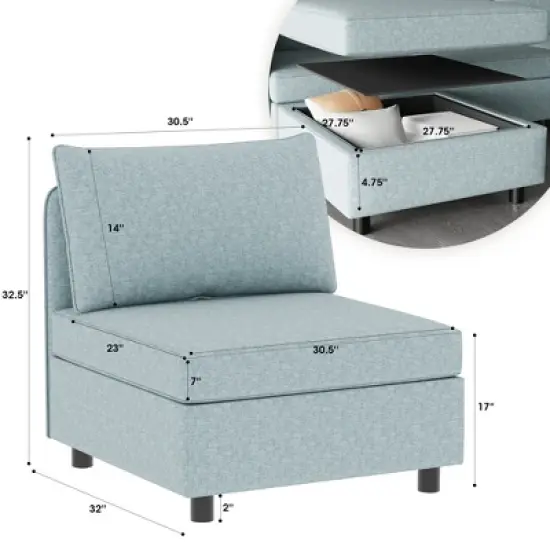 Gulches Armless Seat for Modular Sectional Sofa image {4}