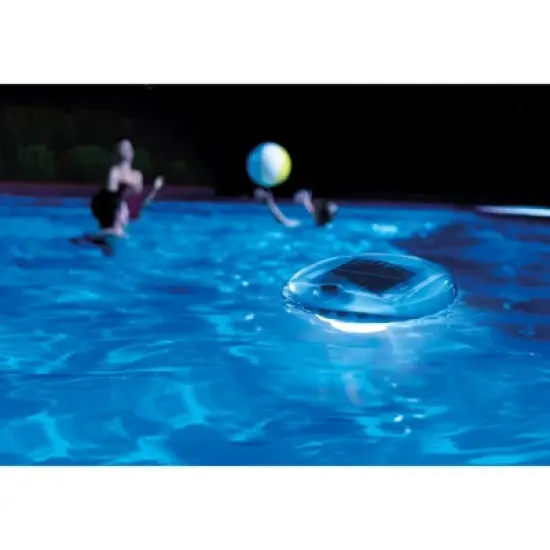 Intex 28690E 3 Color Changing Blue Green Red Purple Teal Solar Powered Auto On LED Floating Pool Light image {3}