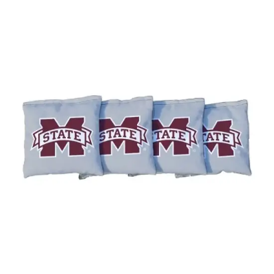 NCAA Mississippi State Bulldogs Corn-Filled Cornhole Bags Gray - 4pk image {1}