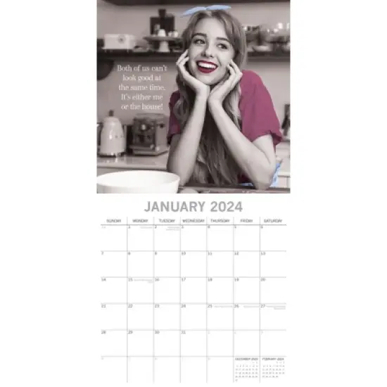 The Gifted Stationery 2024 Square Wall Calendar, Women's Wit, 16-Month Funny Corner Theme with 180 Reminder Stickers (12 x 12 In) image {1}