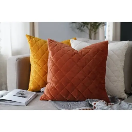 20"x20" Oversize Diamond Velvet Square Throw Pillow - Lush D&eacute;cor image {3}