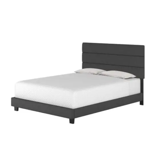 Marino Linen Channel Upholstered Platform Bed - Eco Dream image {4}