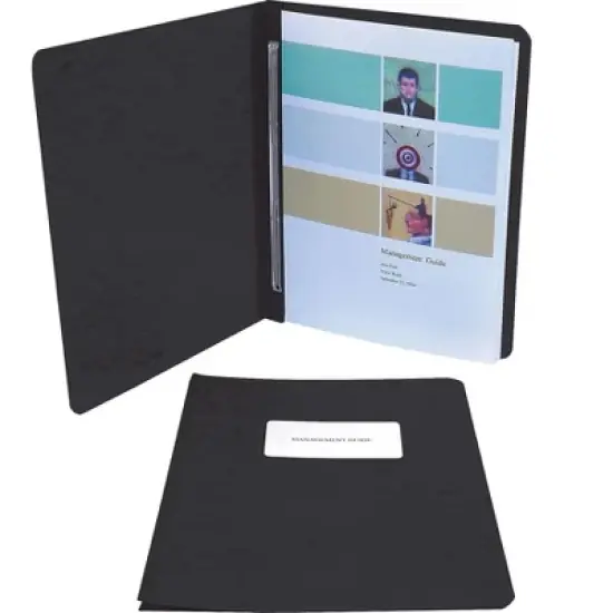 ACCO Pressboard Report Cover Prong Clip Letter 3" Capacity Black 25971 image {2}