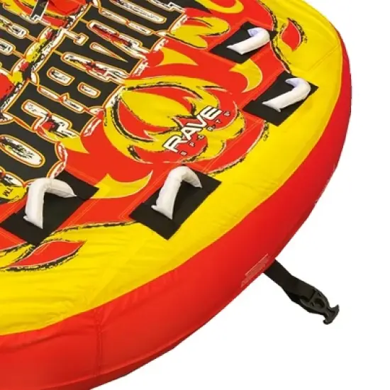 RAVE Sports Diablo III Heavy Duty Quick Connect Inflatable 3 Person Rider Towable Pull Behind Tubing Boat Lake Water Boating Sport Tube Raft, Red image {2}