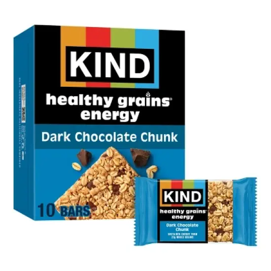 KIND Healthy Grains Energy Dark Chocolate Chunk Protein Bars - 10ct image {5}