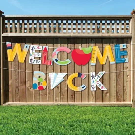 Big Dot of Happiness Back to School - Large First Day of School Classroom Decorations - Welcome Back - Outdoor Letter Banner image {8}