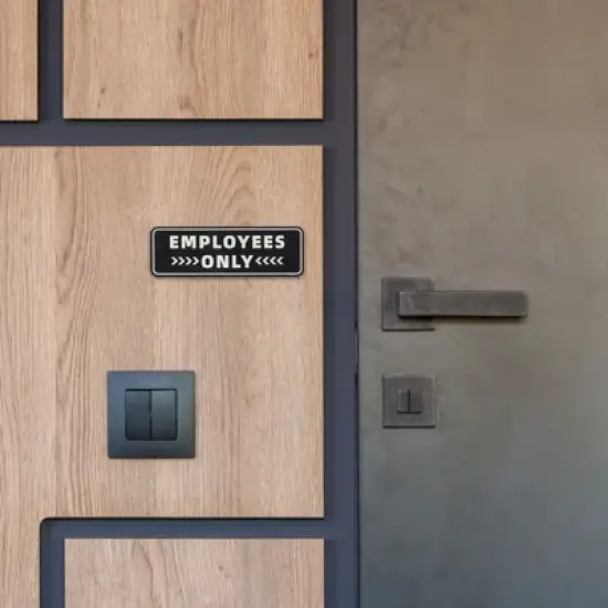 Unique Bargains Acrylic Self-Adhesive Decor Home Business Employee Only Sign image {4}