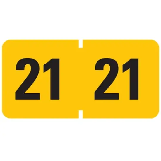 Smead ETYJ Color-Coded Year Label, 2021, Label Roll, Yellow, 500 per Roll (68321) image {1}