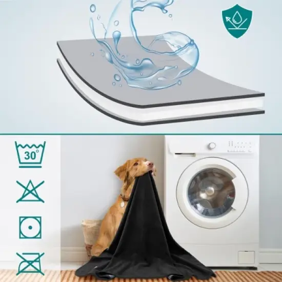 PetAmi Waterproof Dog Blanket, Pet Cat Puppy Couch Cover Protection, Fleece Washable Reversible Soft Plush Throw image {2}