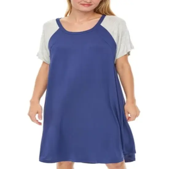 Maternity Nursing Top T-shirt Dress Soft Knit Sleep Shirt w/ Zipper Breastfeeding Sleepwear image {12}