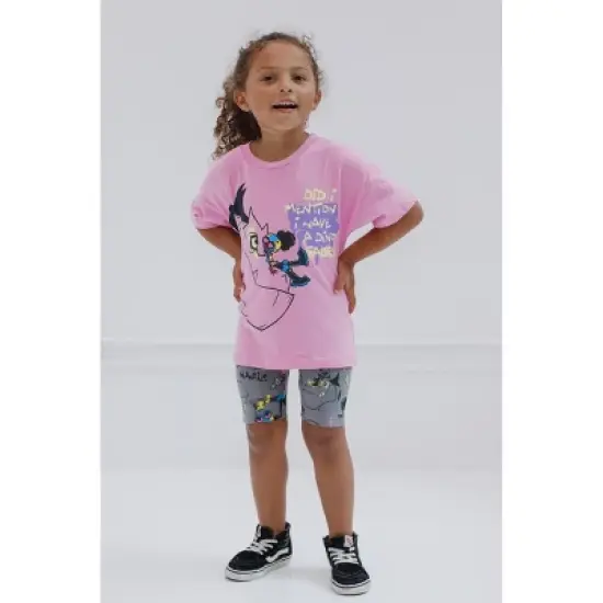 Marvel Moon Girl and Devil Dinosaur Girls T-Shirt and Bike Shorts Outfit Set Little Kid to Big Kid image {3}