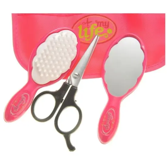 Insten Cute Little Girls Beauty Salon Fashion Girls Playset with Mirror, Hairdryer, Curling Iron & Accessories, Pretend Toys for Kids image {2}