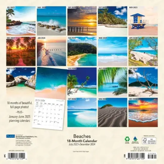 Plato 2023-2024 Wall Calendar 12"x12" Beaches image {1}