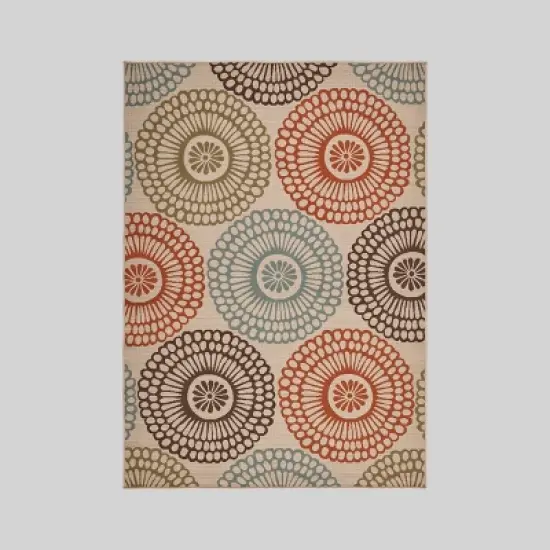 Seastar Medallion Outdoor Rug Ivory - Christopher Knight Home image {6}