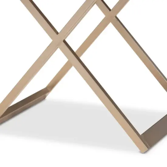 1 Drawer Patricia Brass Tone Metal Nightstand - Baxton Studio image {6}