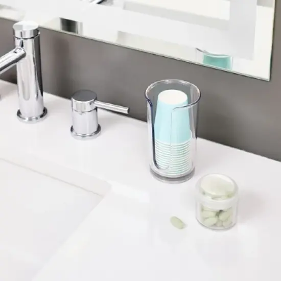 iDesign Disposable Paper Cup Dispenser for Countertop or Vanity - Clear image {2}
