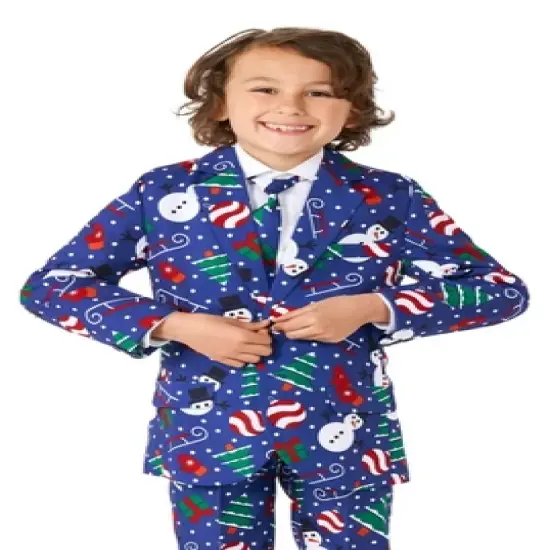 Suitmeister Boys Christmas Suit - Christmas Snowman Blue image {2}