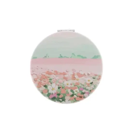 Unique Bargains Round Hand-drawn Makeup Mirror Green Pink 1 Pc image {5}