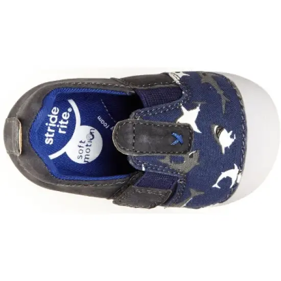 Stride Rite Kids Unisex Atlas Slip-On Sneaker | 3.5 | Navy Shark image {5}