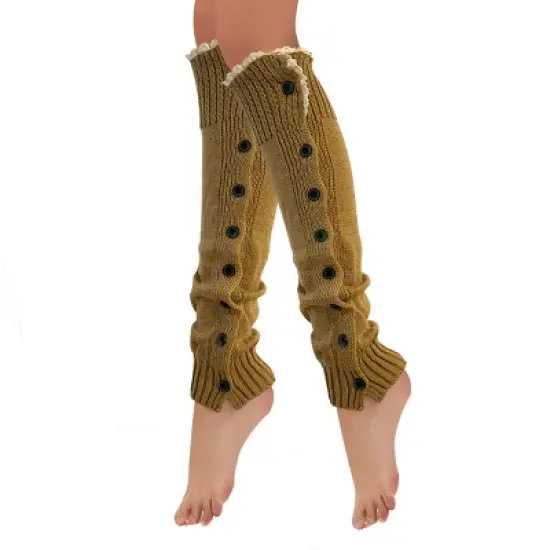 Wrapables Knee High Button Lace Leg Warmers for Boots image {8}