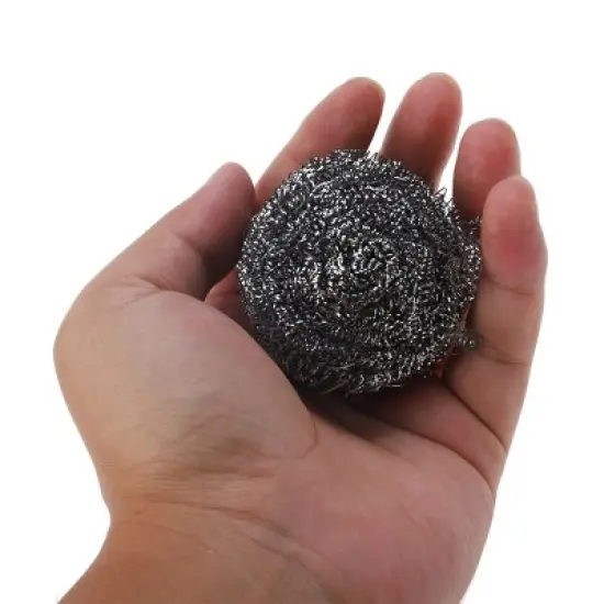 Unique Bargains Stainless Steel Round Scouring Pad Silver image {2}