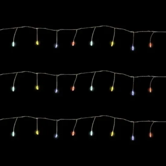 Northlight LED Fairy Water Droplet Christmas String Lights - MultiColor - 6' Silver Wire - 40ct image {3}