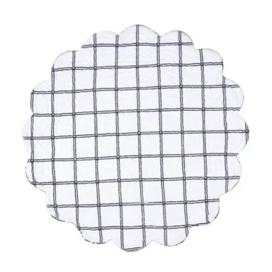 C&F Home Bleighton Black Round Cotton Placemat Machine Washable Set of 6 image {3}