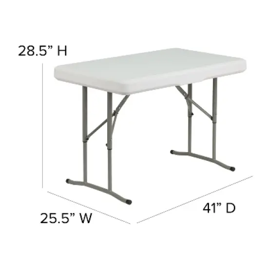 Flash Furniture 3 Piece Portable Plastic Folding Bench and Table Set image {3}