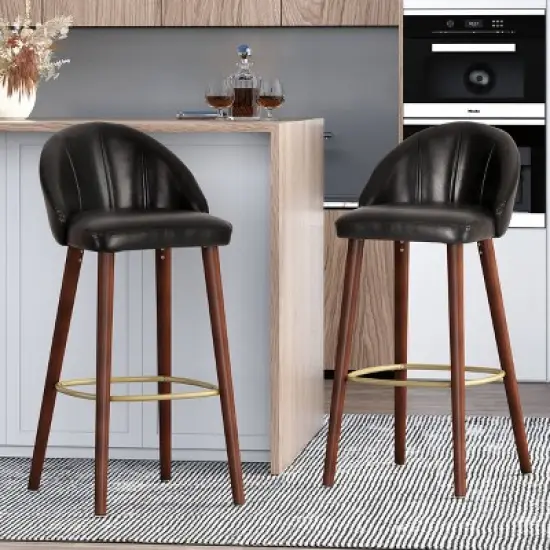 2pc Cullimore Contemporary Channel Stitch Counter Height Barstools - Christopher Knight Home image {1}