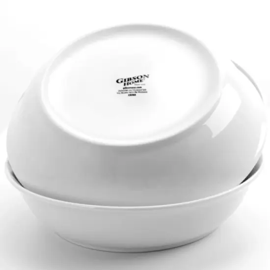 Gibson Home 4 Piece Wide 8.75 in. Stoneware Dinner and Serving Bowls in White image {3}