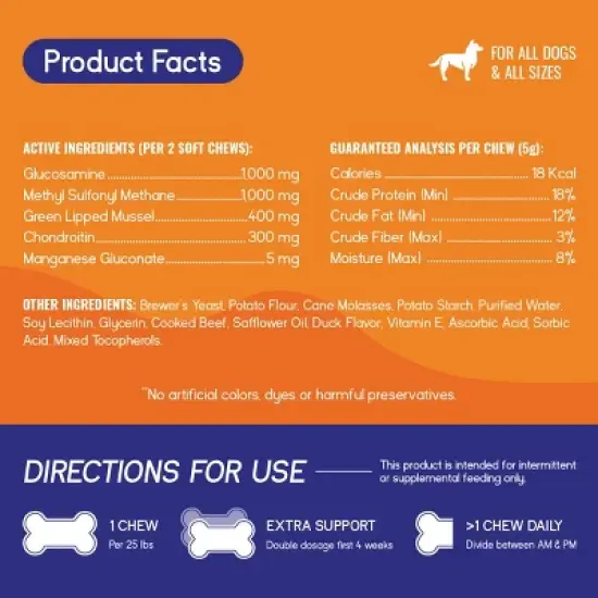 PupGrade Joint Support Chew Supplement for Dogs - 60 Count image {1}