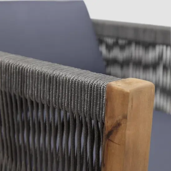 Laurel 4pc Acacia Wood Chat Set - Teak/Gray - Christopher Knight Home image {3}