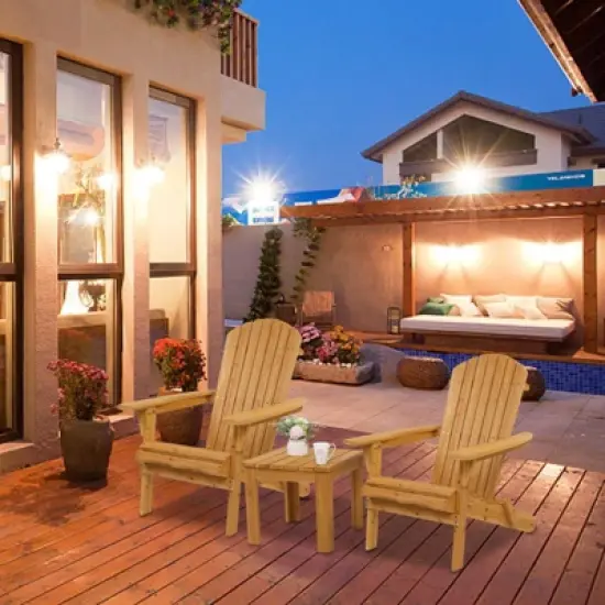 Karl Home Patio Folding Wooden Adirondack Chair image {5}