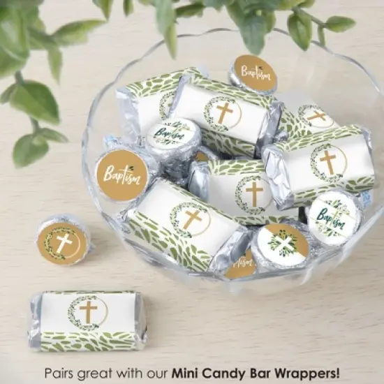 Big Dot of Happiness Baptism Elegant Cross - Religious Party Small Round Candy Stickers - Party Favor Labels - 324 Count image {5}