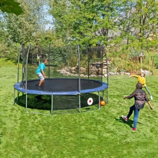 Skywalker Trampolines ActivPlay 15' x 13' Oval Trampoline Combo with Kickback and Bounceback Spring Pad - Navy image {5}