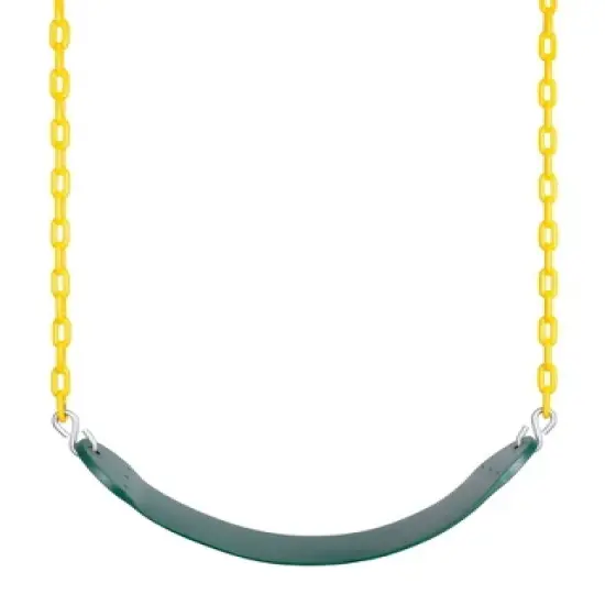 New Bounce Swing Seat - Swing Set Accessories for Outdoor, Heavy Duty Rust-Proof Chain Coated in Thick Plastic for Safety and Comfort - Green image {1}