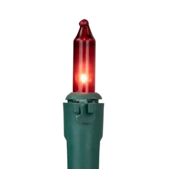 Northlight Mini Incandescent Christmas Lights - Red and Clear - 10' Green Wire - 50ct image {3}