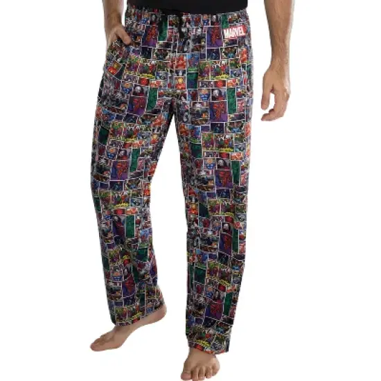 Marvel Comics Mens' Vintage Avengers Comic Book Page Pajama Pants Multi image {3}
