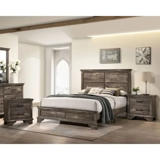 3pc Jacobi Bed with 2 Nightstands Gray - HOMES: Inside + Out image {1}
