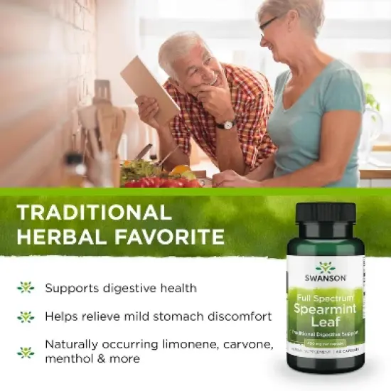 Swanson Herbal Supplements Full Spectrum Spearmint Leaf 400 mg 60 Caps image {2}