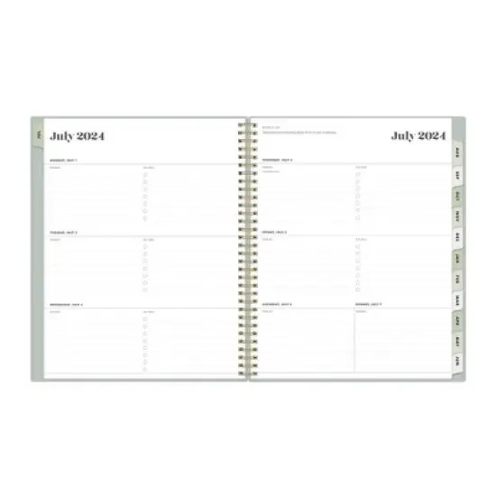 The Everygirl X Day Designer 2024-25 Weekly/Monthly Planner 11"x8.5" Wirebound Soft Sage: Adult Agenda, Tabs, July-June image {4}