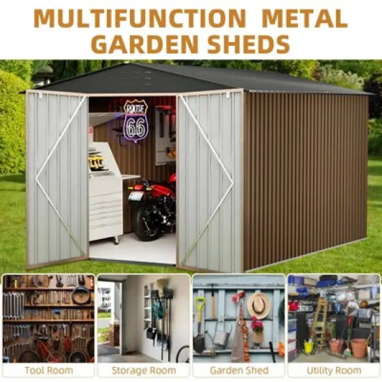 Large Metal Storage Sheds,Outdoor Storage Shed with Updated Frame Structure,Lockable Doors and Air Vents image {5}