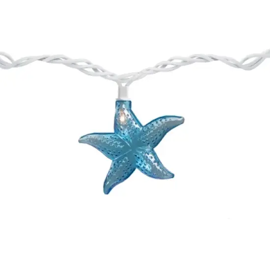 Northlight Starfish Indoor Outdoor Patio Light Set - 9' White Wire - 10ct image {3}
