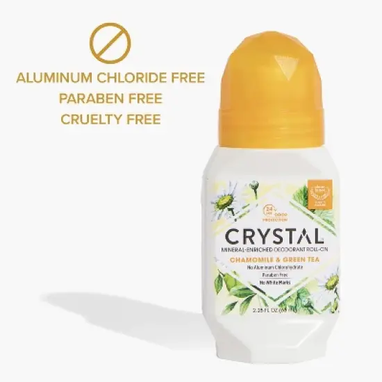 Crystal Mineral Deodorant Roll-On Chamomile & Green Tea 2.25 Oz image {3}