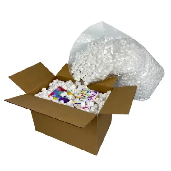 UOFFICE 7 Cubic Feet White Packing Peanuts for Packaging, Shipping, and Void Fill image {5}