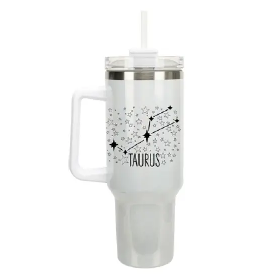 100 North Taurus Zodiac Astrology Star Sign Wrap-Around 40 Oz. Stainless Steel Water Bottle Coffee Mug, Spill & Leak Resistant, Travel Tumbler with image {5}