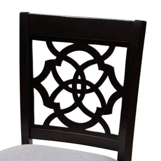 5pc Arden Upholstered Wood Pub Counter Height Dining Set Gray/Espresso - Baxton Studio image {5}