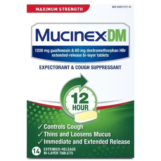 Mucinex DM Max Strength 12 Hour Cough Medicine - Tablets image {1}