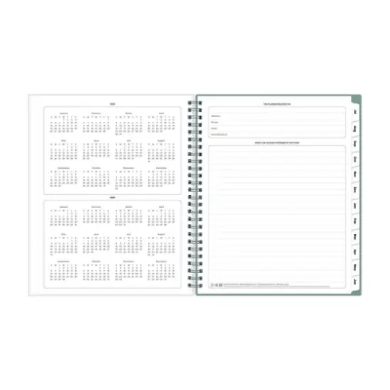 Blue Sky 7"x9" 2025-2026 Weekly/Monthly Wirebound Planner Clear Cover Mushroom Green image {6}