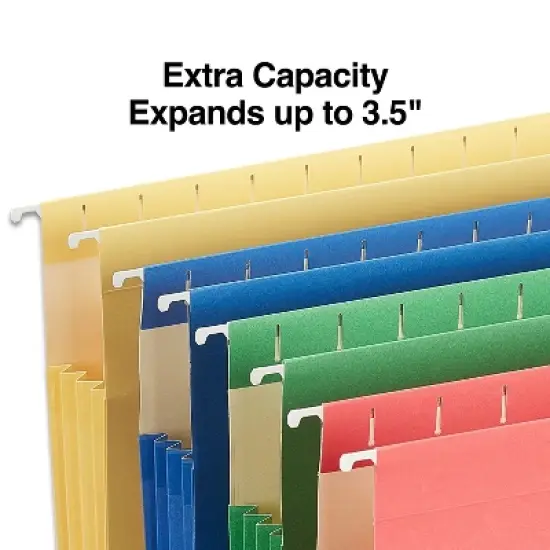MyOfficeInnovations Hanging File Folders 3.5" Expansion Letter Size Assorted 4/PK 419192 image {2}